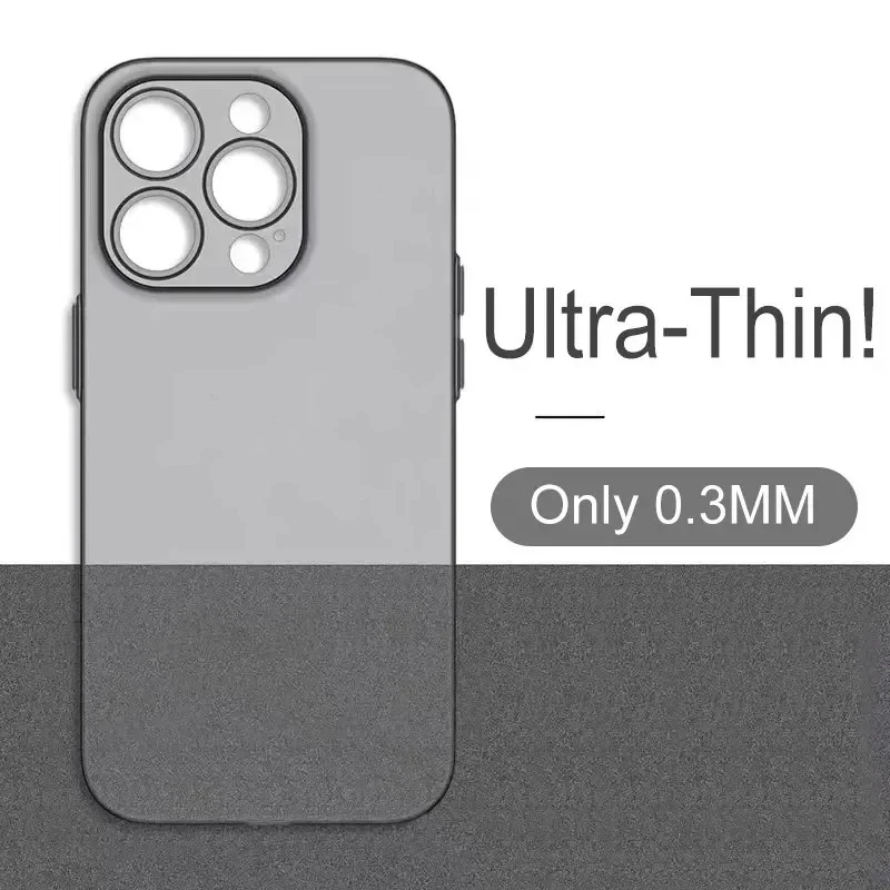 Ultradünne PP-Hülle für iPhone 16 15 14 13 12 Mini 11 Pro X XR Xs Max 7 8 Plus SE 2020 Cover 0,3 mm Matte Bumper für iPhone 16 Pro