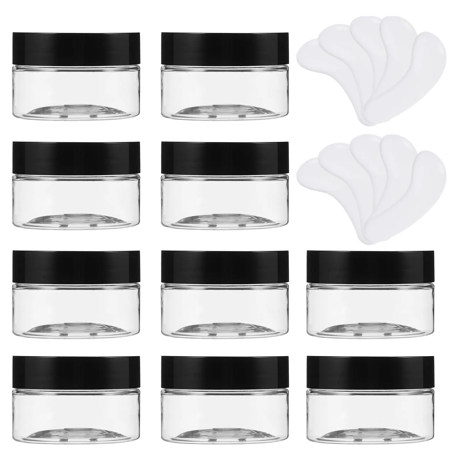 

110pcs Cream Jars Mask Spoons Set Empty Containers Portable Travel Size Durable Material Practical Storage Dispenser