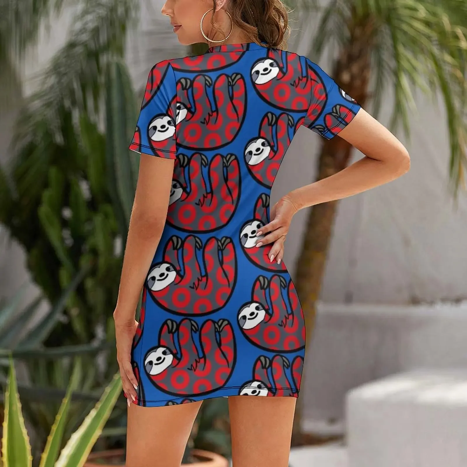 Phish - Donut Sloth Short-Sleeved Dress summer dress women 2025 Party dresses for women Woman clothing prom dresses Dress