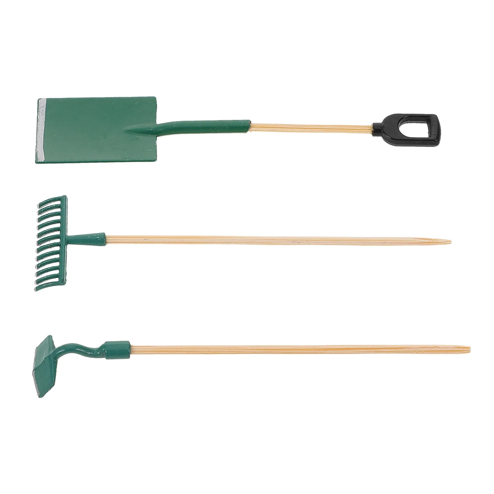 

3Sets Miniature Gardening Tools 112 Scale Detailed Mini Garden Shovel Rake Hoe Essential Accessories for Dollhouse Miniature