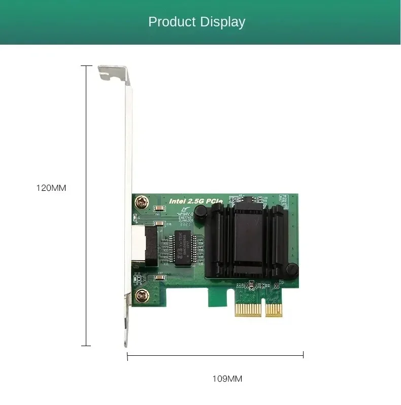 Intel I225 Chips 100/1000M/2500M RJ45 Network adapter PCIe PCI Express Gigabit Etherent Network Lan Card