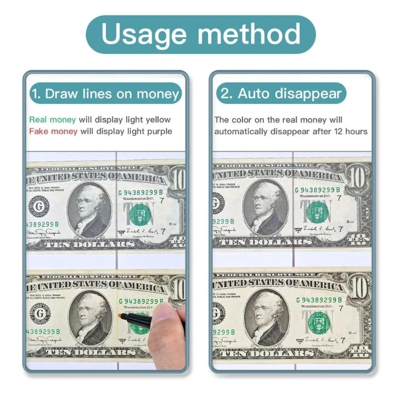 Water-Based Bill Detector Pen Money Testers Easy-to-Use and Reliable Tool for Retailers and Businesses