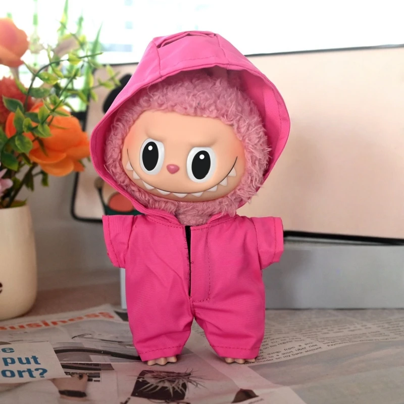 Adecuado para chaqueta de muñeca Labubu Labubu V1 V2 V3, accesorios de ropa de muñeca de peluche a la moda con personalidad, regalos de juguetes para niños
