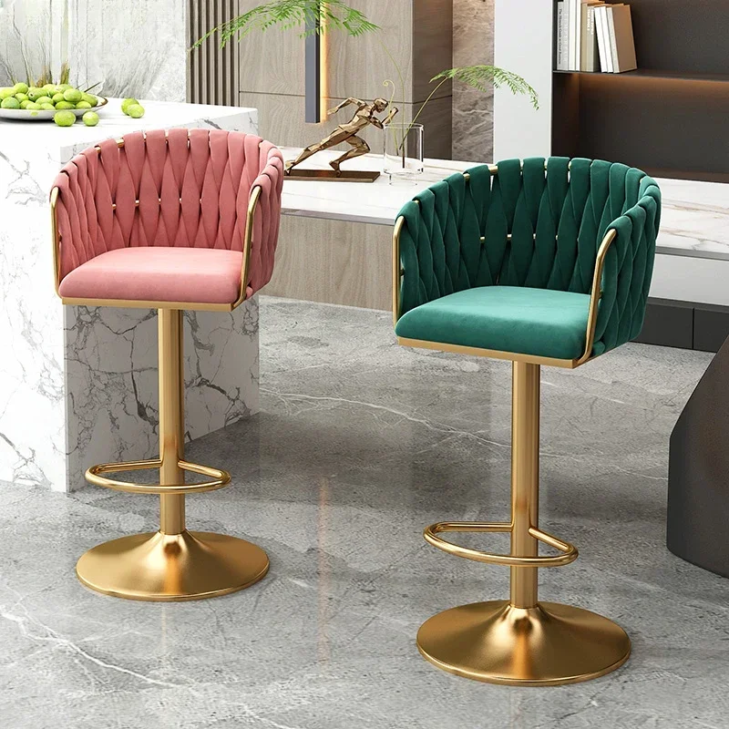 

Luxury Modern Bar Chair Backrest Kitchen Counter Stool Outdoor Home Banks Design Garden Nordic Salon Taburete Alto Furniture