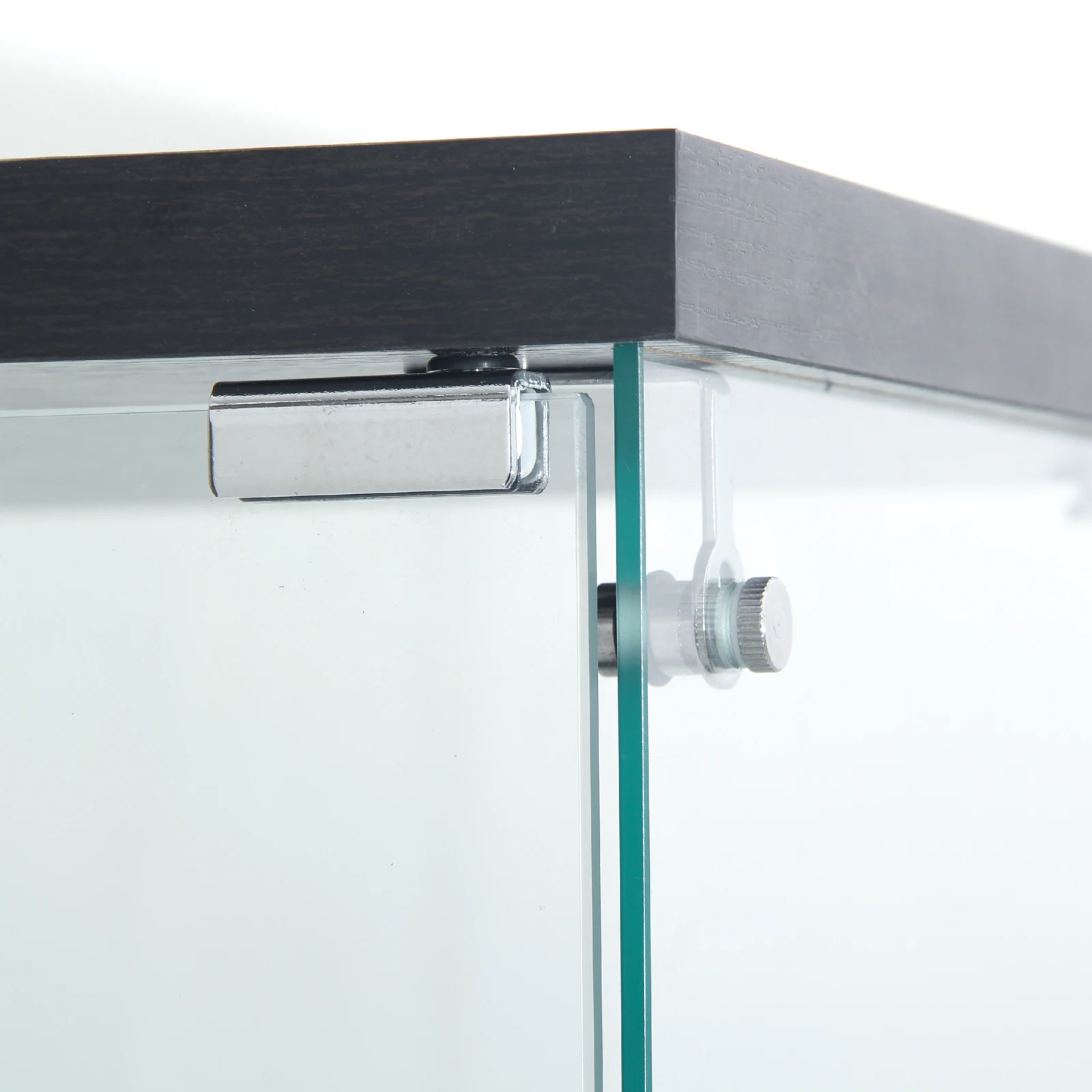 Anajqaqia Glass Display Case, 2 Doors, 4 Shelves, with LED Lights, 80.49 X 36.49 X 163.9 cm, Black