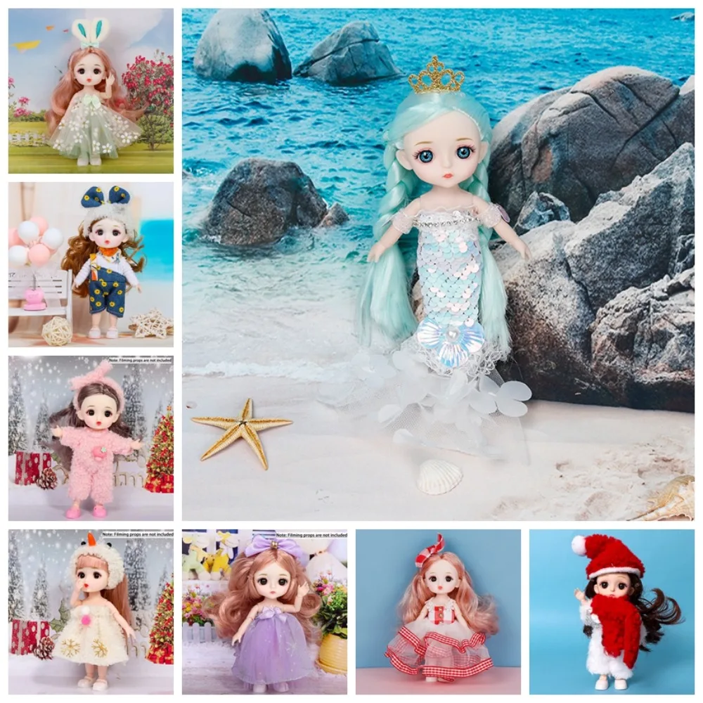 

Cute Big Eyes 16cm BJD Doll 1/12 Scale 16cm Figure Cute Face BJD Doll Movable Sweet Bjd Mini 16cm Doll Diy Gifts