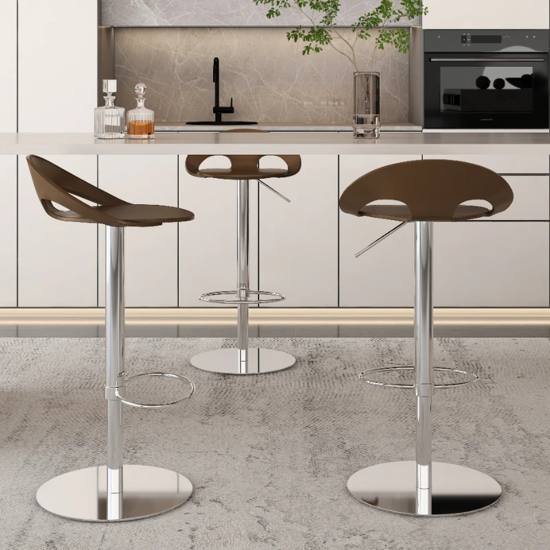 Chaises de bar réglables de style nordique, tabouret simple, chaise de bar minimaliste argentée, salon, cuisine, accessoires de designer