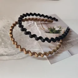 2PC Women's Vintage Wave Hairbands Set European American Style Solid Bezel Headbands Fashion Accessory for Girls