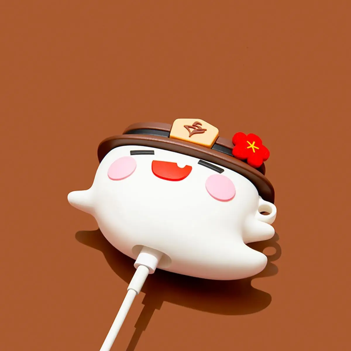 에어팟 4 귀여운 만화 재미있는 고스트 엘프 디자인 실리콘 이어버드 케이스, 에어팟 4 케이스 후크 포함, 2024 신제품 커버, 2024