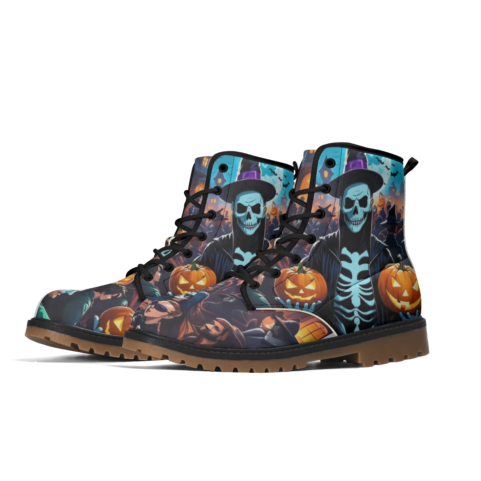 

Customized Pumpkin skull fashion mid-calf boots street style casual boots for men and women