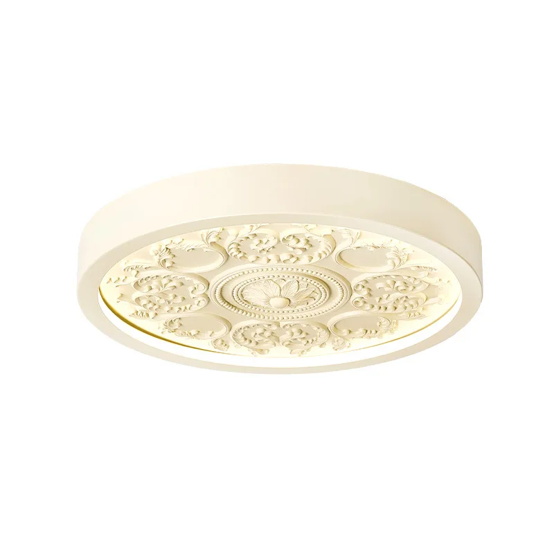 Franse crèmekleurige gecarved plafondlamp artistieke lamp voor slaapkamer, woonkamer, studeerkamer, interieurverlichting, groothandel Zhongshan - afbeelding 2