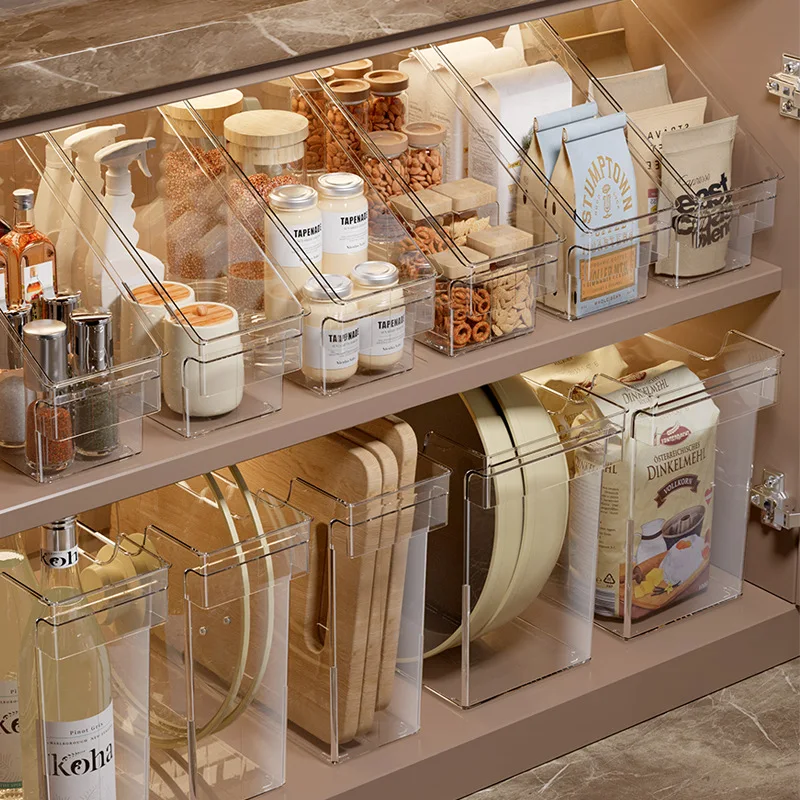 

Новая модель: Прозрачный пластиковый органайзер для кухонных принадлежностей, держатель для крышек, выдвижной контейнер для хранения в шкафу