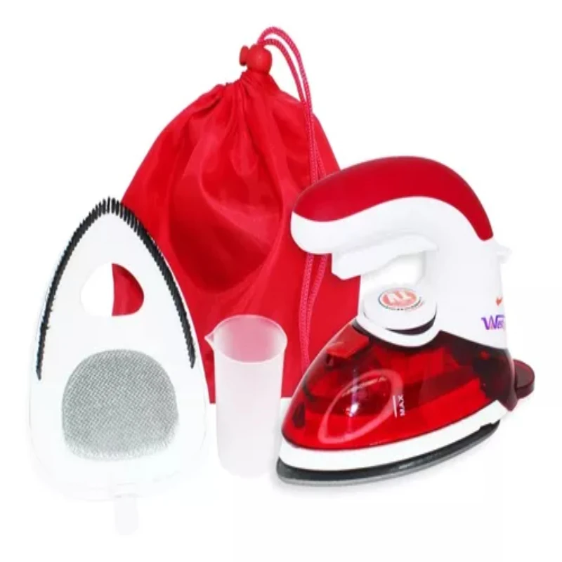 Mini Iron Red Bivolt 3in1 Steamer For Ironing - Compact Portable Travel Iron