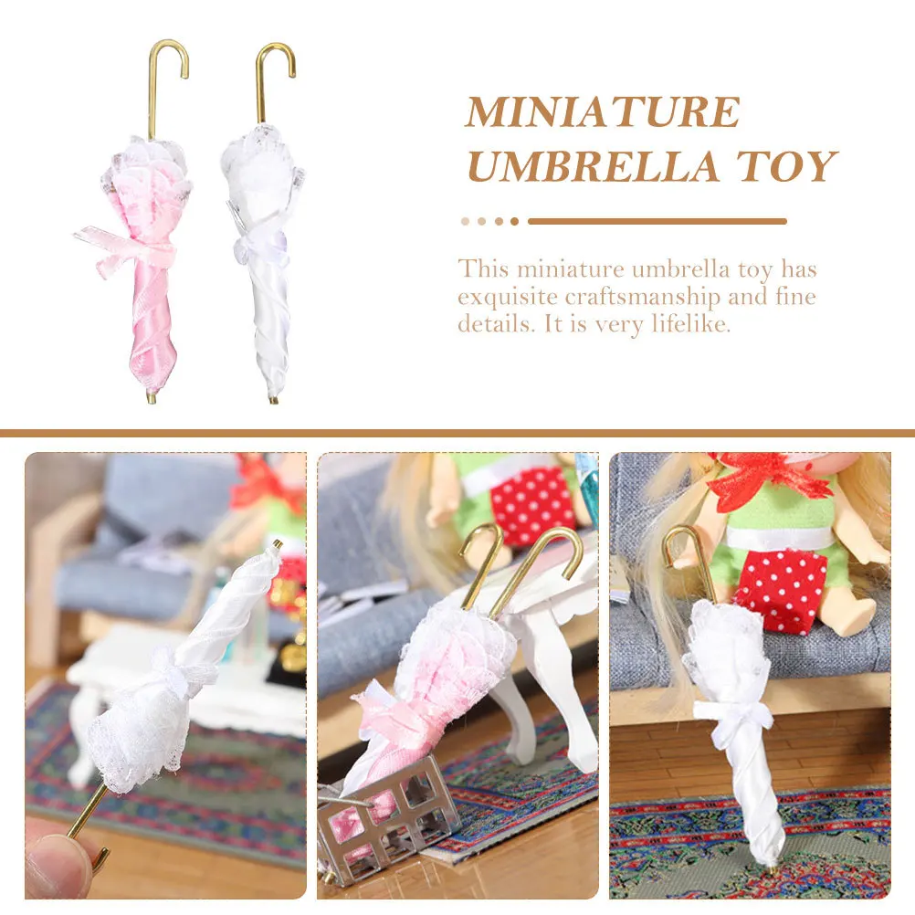 2 قطعة صغيرة لديكور المنزل أثاث صغير للأطفال أثاث صغير تعليمي مظلة منزلية صغيرة لعبة دعامة صور للحفلات #2