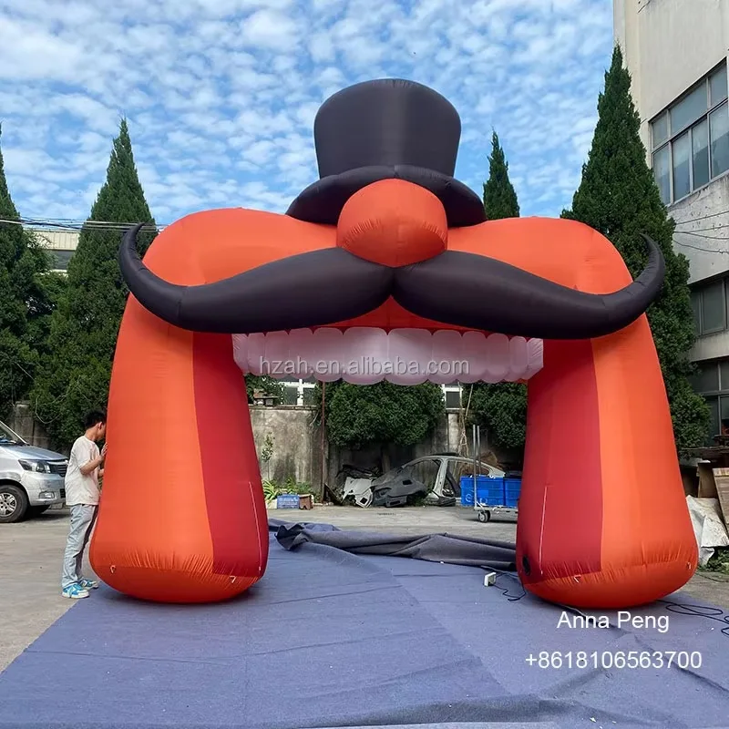 Inflatable Head Arch with Beard  ized Advertising Inflatable Entrance for Outdoor Commercial Event