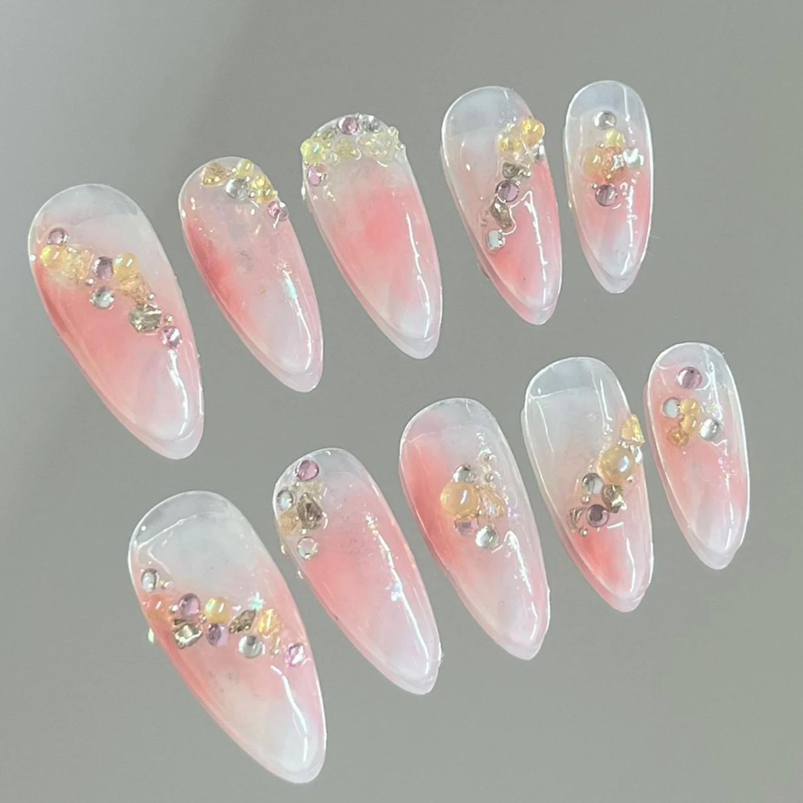 10pcs Detachable Press on Nails Easy to Use Natural Women Nail Decorations Good Gift for Female Friends