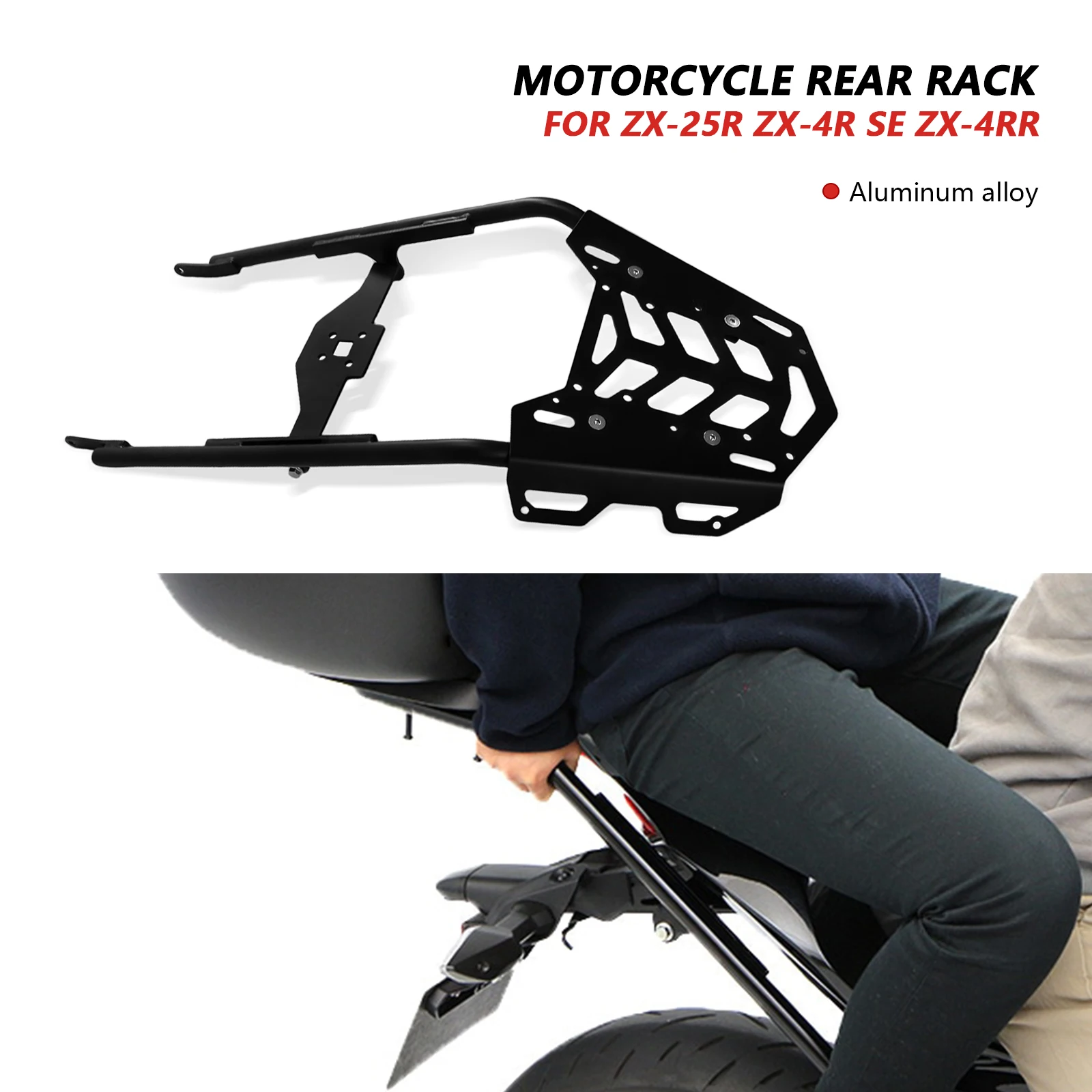 

Rear luggage rack motorcycle rear rack tail box fixing bracket storage bracket For ZX-4R ZX-4RR ZX-25R ZX4R ZX4RR ZX25R 2025