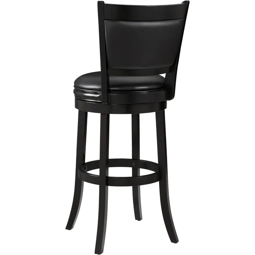 Swivel Pub Height Barstool 29 Inch Seat Height Black Set of 1