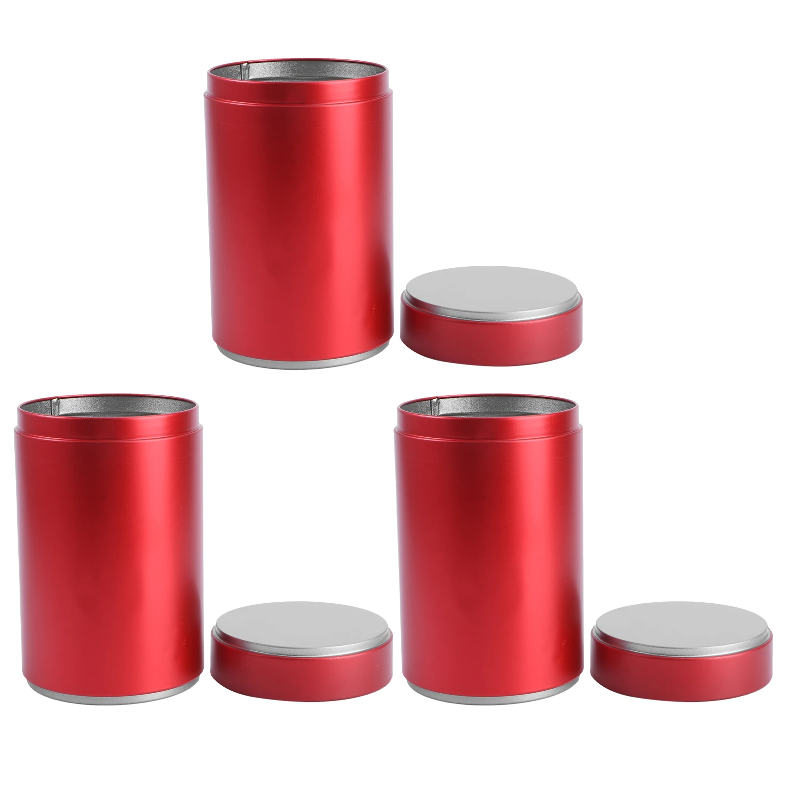 

3PCS Metal Tinplate Jars Lightweight Ideal Tea Coffee Storage Travel Home Use Sealed Boxes Packing Canisters
