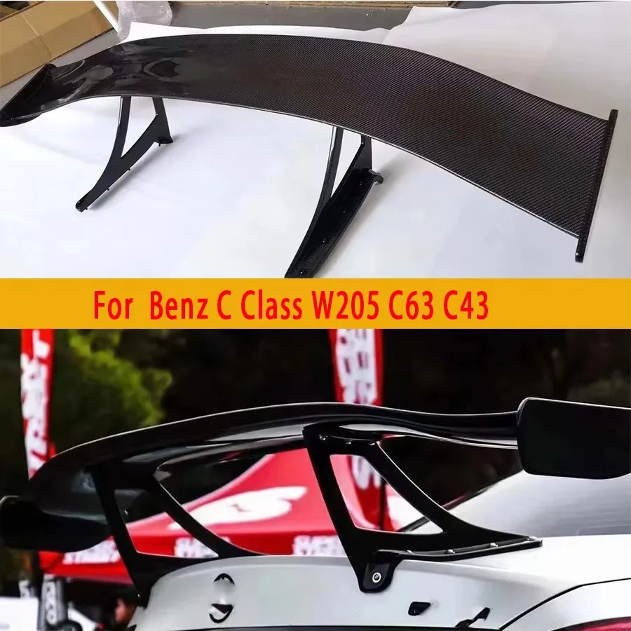 For Mercedes Benz C Class W205 C63 C43 Carbon Fiber Tail fins Rear Trunk Spoiler Guide Wing Rear Wing Diverter Car Accessories