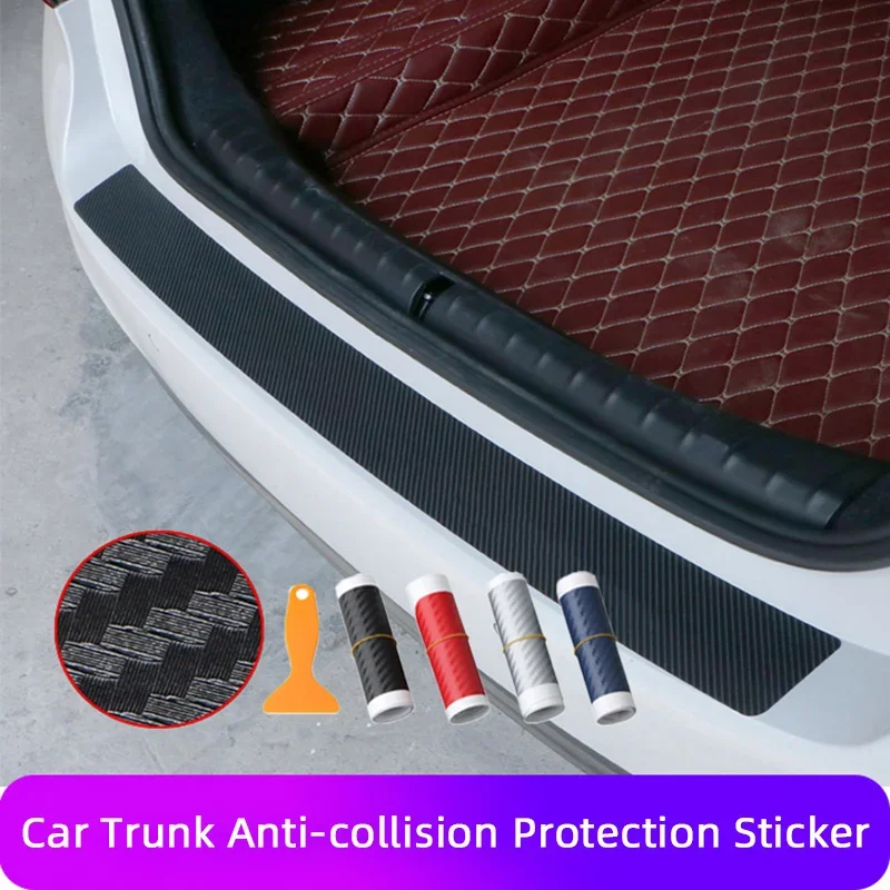 

90/104cm Car Door Protection Sticker Anti-scratch Film Car Rear Bumper Trim Trunk Threshold Carbon Fiber Anti-Collision Sticker