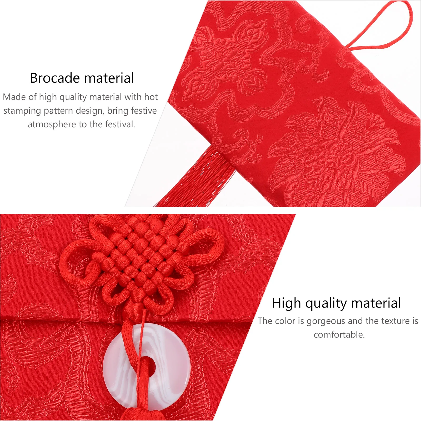 

2 Pcs Spring Festival Red Envelope Luxurious Chinese Envelopes Hong Bao New Year Money Pocket Vietnamese Brocade Packet