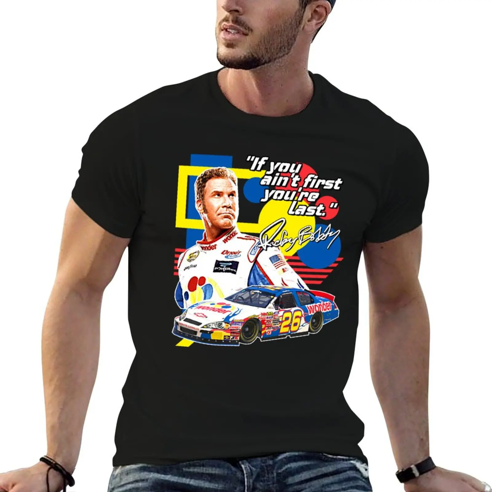 Ricky Bobby T-Shirt man clothes anime tshirt vintage graphic tee street wear oversized t shirt men