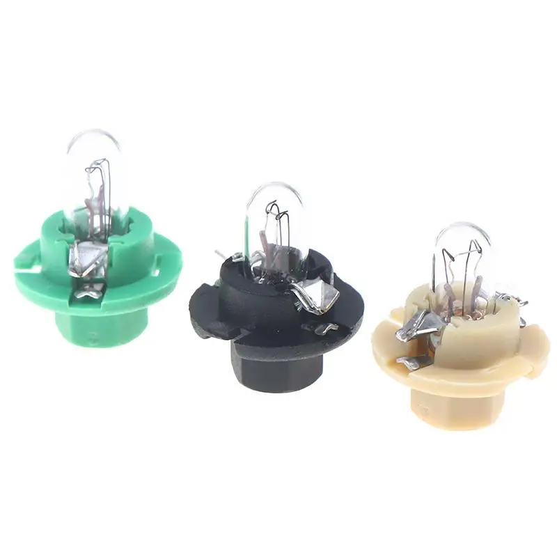 2Pcs T5 12V Car Dashboard Instrument Indicator Bulbs 1.2W 1.5W 2W Black Green Yellow Base Auto Light Lamps