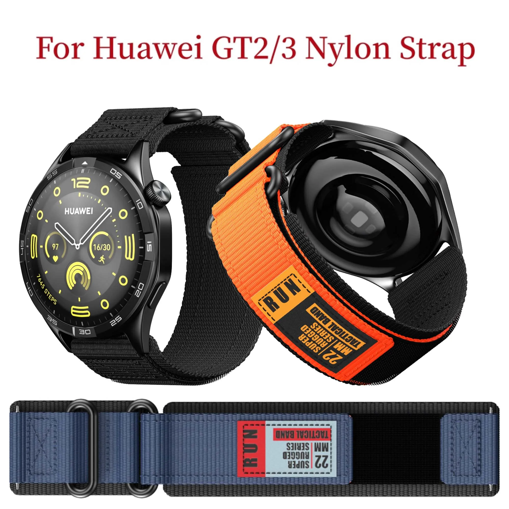 22mm für Huawei Nylon Armband Für Uhr GT4 GT4 46mm Band Armband Für Huawei Uhr 4 Pro GT3 GT2 GT 3 2 Pro 46mm Armband – Detail 1