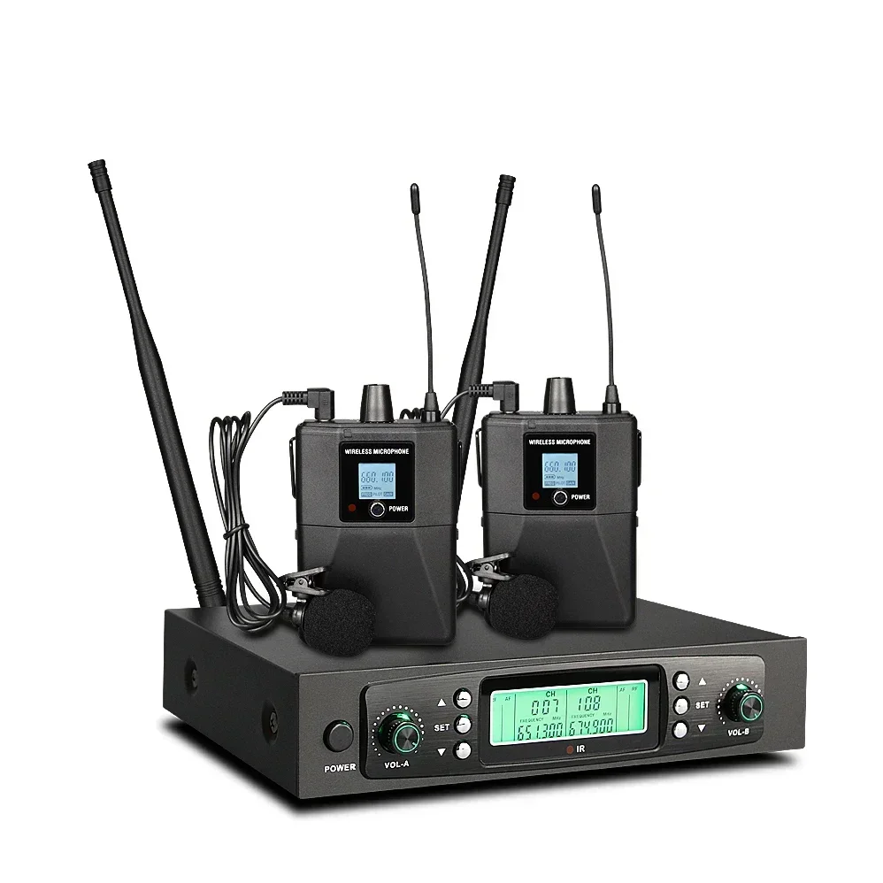 2022 ميكروفون لاسلكي طويل المدى عالي الحساسية UHF ثنائي الاتجاه