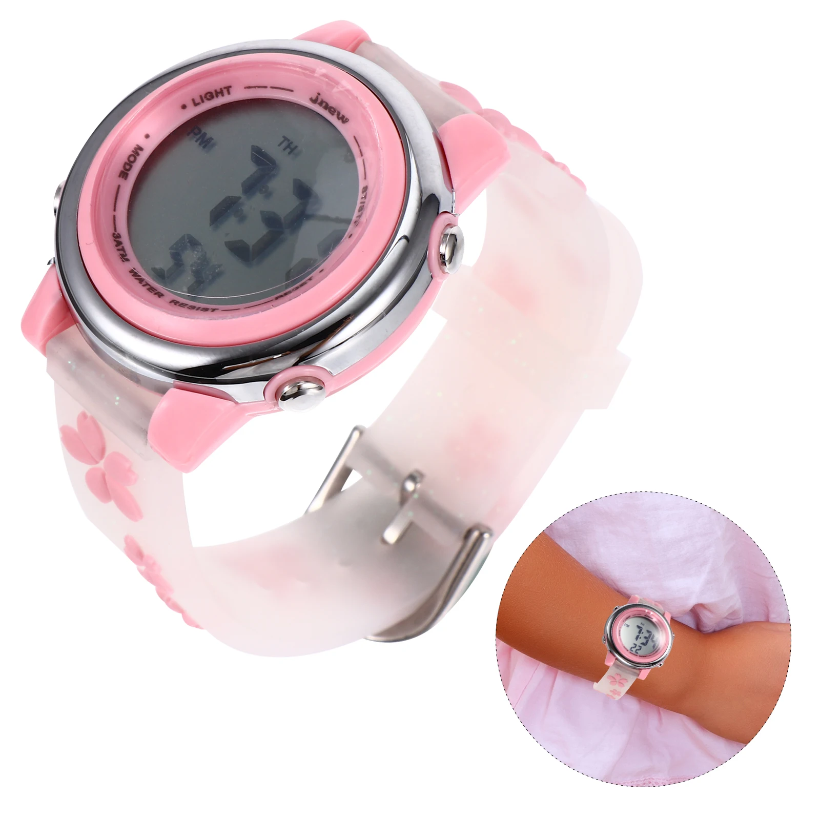 

Kids Waterproof Watch Cartoon Electronic Flower Pattern Durable Gentle Comfortable School Outdoor ABS Stainless Steel Glass