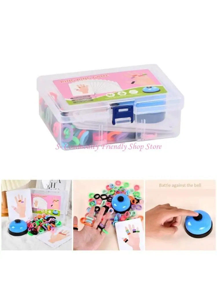 

85AE Кольца на пальцы, соответствующие настольной игре, цветные когнитивные игры для мозга, детская обучающая игрушка