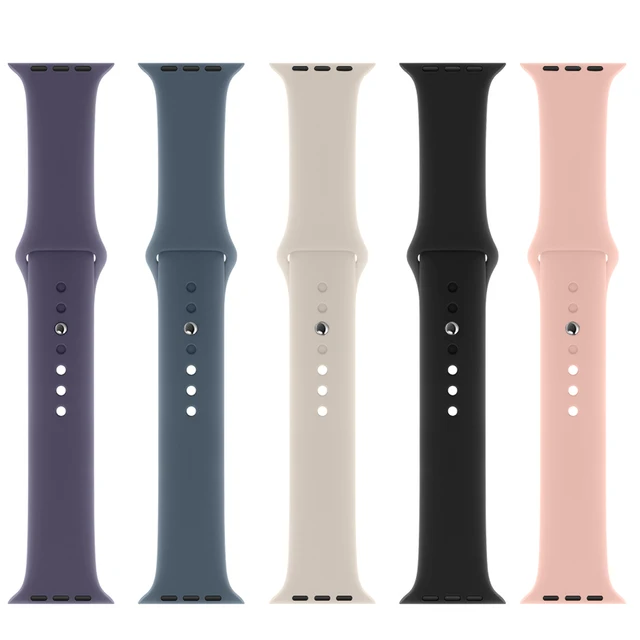 Silikonowy pasek do Apple Watch Band 45mm 46mm 44mm 41mm 40mm 42mm Sportowy pasek Correa Bransoletka iWatch Series 11 10 SE 9 8 7 6 5 Ultra 3