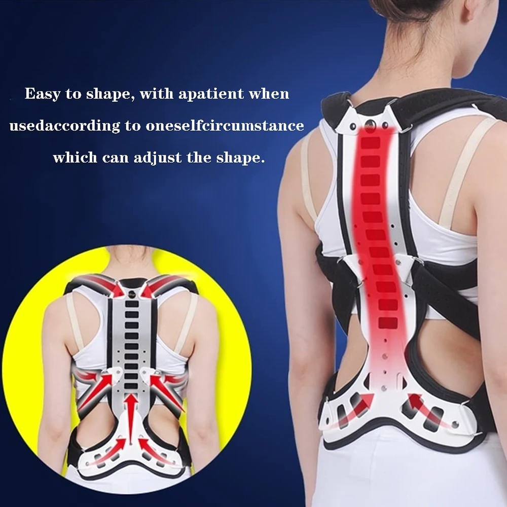 Posture Corrector Metal Back Brace Straightener Rigid Posture for Kyphosis Hunch Relief, Hunchback or Lordosis Spine Treatment