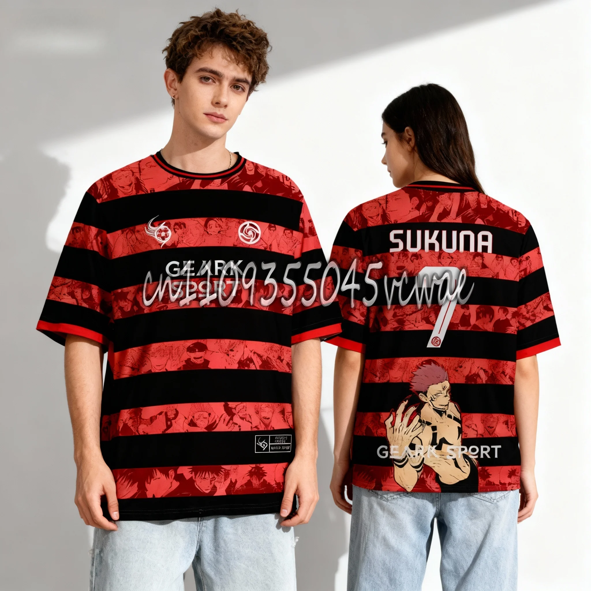 

Футболка оверсайз Bandai Jujutsu Battle Anime Series, стильная уличная одежда, летний топ для мужчин и женщин, новинка