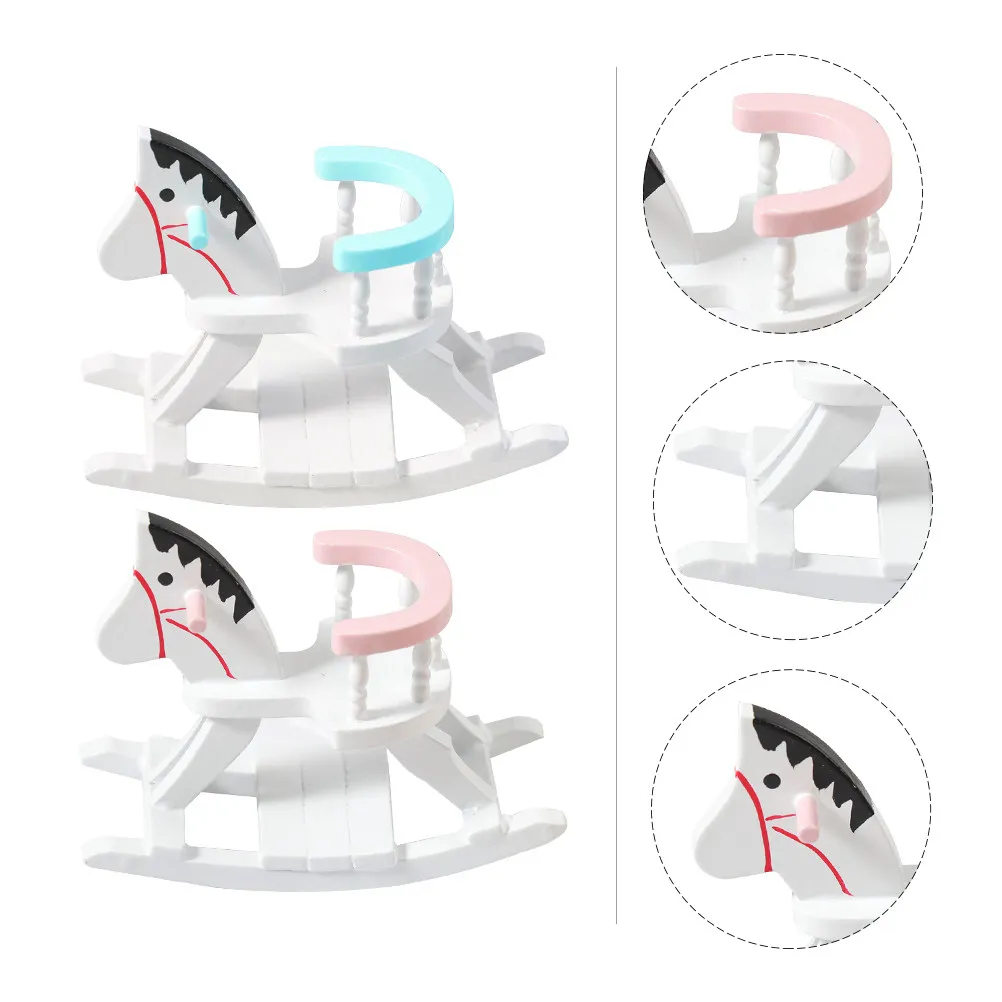 

2Pcs Mini Rocking Chair Ornament Beautiful Realistic Decor for Micro Landscape Models and Mini House Supplies Small House Tool