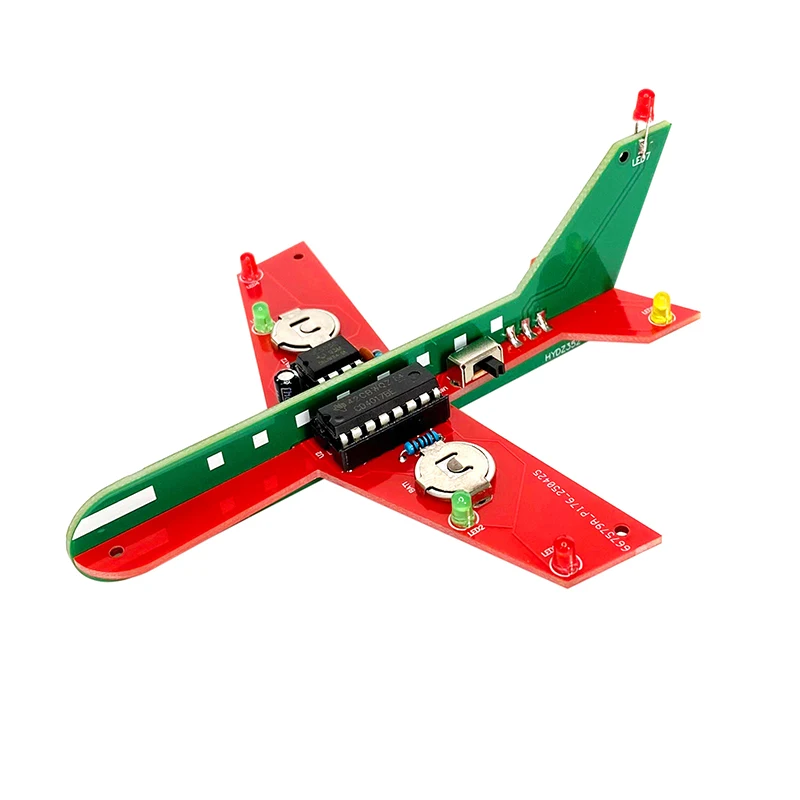 LED Flow Light Aircraft Model Kit DIY Electronic Kit DIY Electronic Welding Practice Kit Electronic Science Assembly Kit