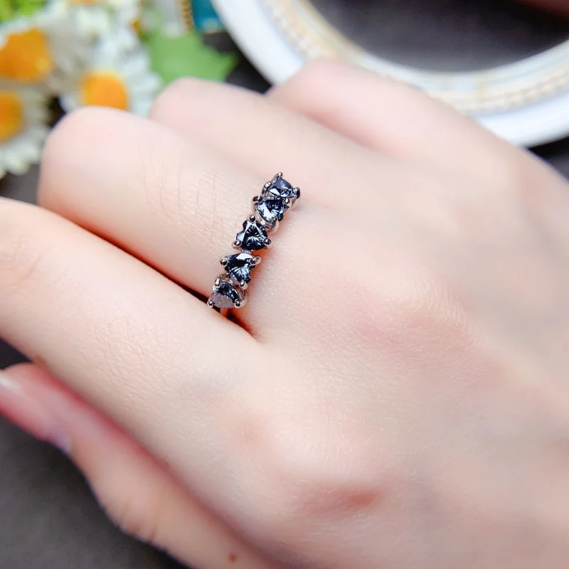 New Heart Gray Moissanite Ring for Women Jewelry Engagement Ring for Wedding 925 Silver Ring Birthday Gift Love