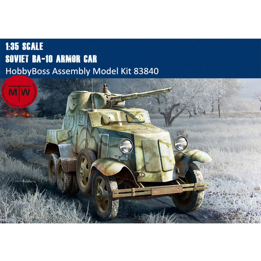 

Sale HobbyBoss 83840 1/35 Scale Soviet BA-10 Armor Car Military Plastic Assembly Model Kits