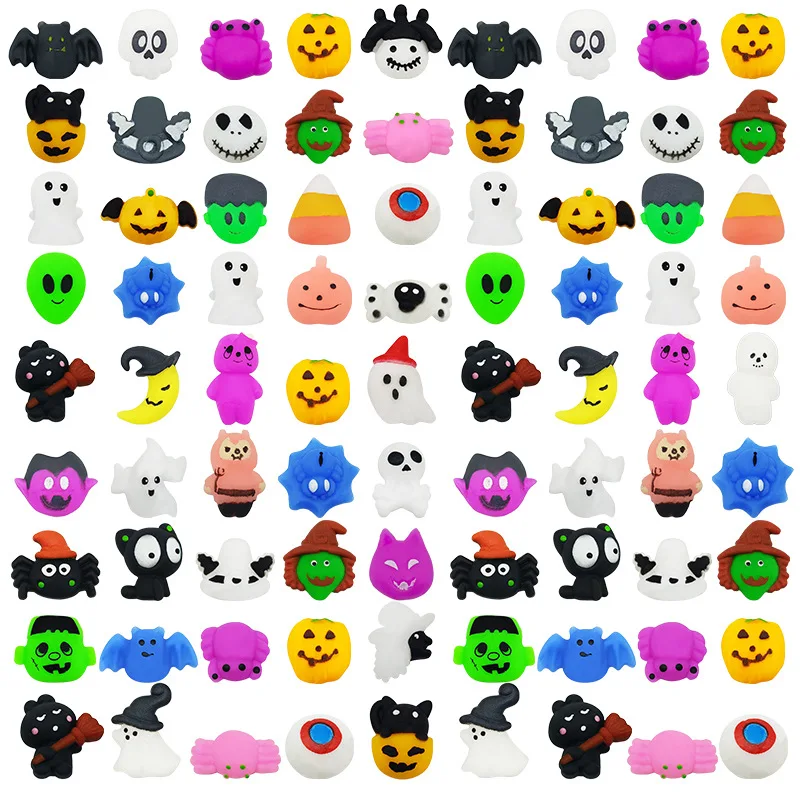 子供と大人のためのハロウィーンのカボチャゴーストスクイーズストレス解消おもちゃ、かわいいパーティーの記念品、誕生日プレゼント、バッグフィラー、12個