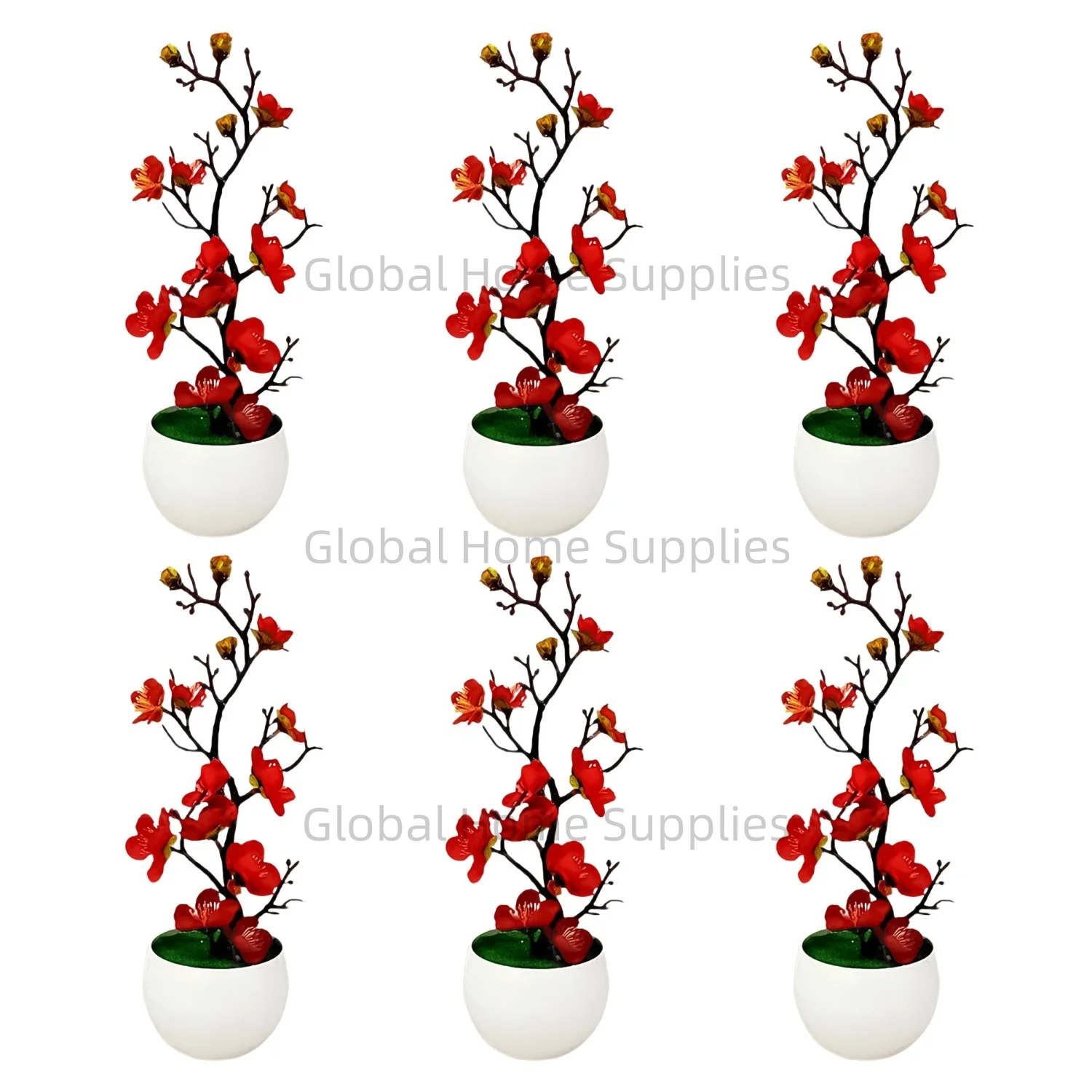

Artificial Bonsai Plants 6PCS Faux Potted Simulated Decorations Potted Plants Fake Flowers Bonsai Desktop Ornaments Home Office