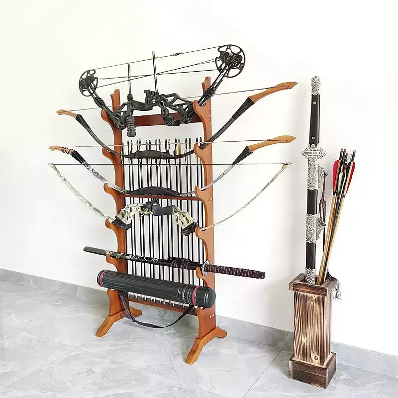 Home Archery Display Stands MultiTier Floor Standing Rack for Steel Arrows & Instrument Antique Armor Fishing Rod Storage Shelf