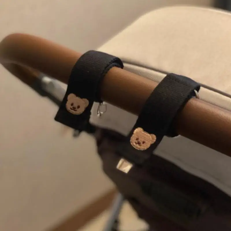

2-Pack Universal Pushchair Clips, Baby Stroller Hooks with Cute Bear Cartoon for Mommy Bag Hanging