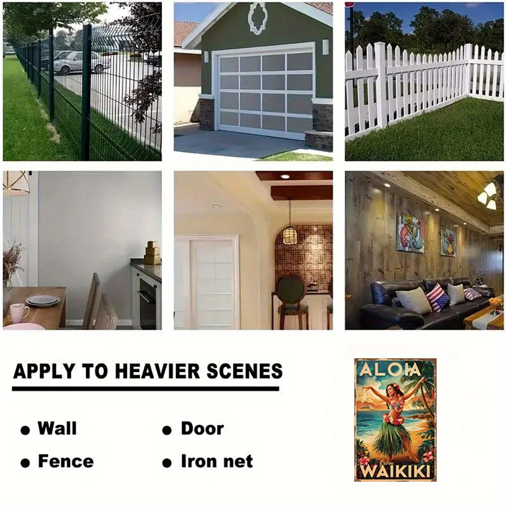 1 قطعة ألوها من وايكيكي خمر معدن القصدير تسجيل ، الألومنيوم جدار ديكور فني للحديقة ، غرفة نوم ، المرآب ، زينة عيد الميلاد