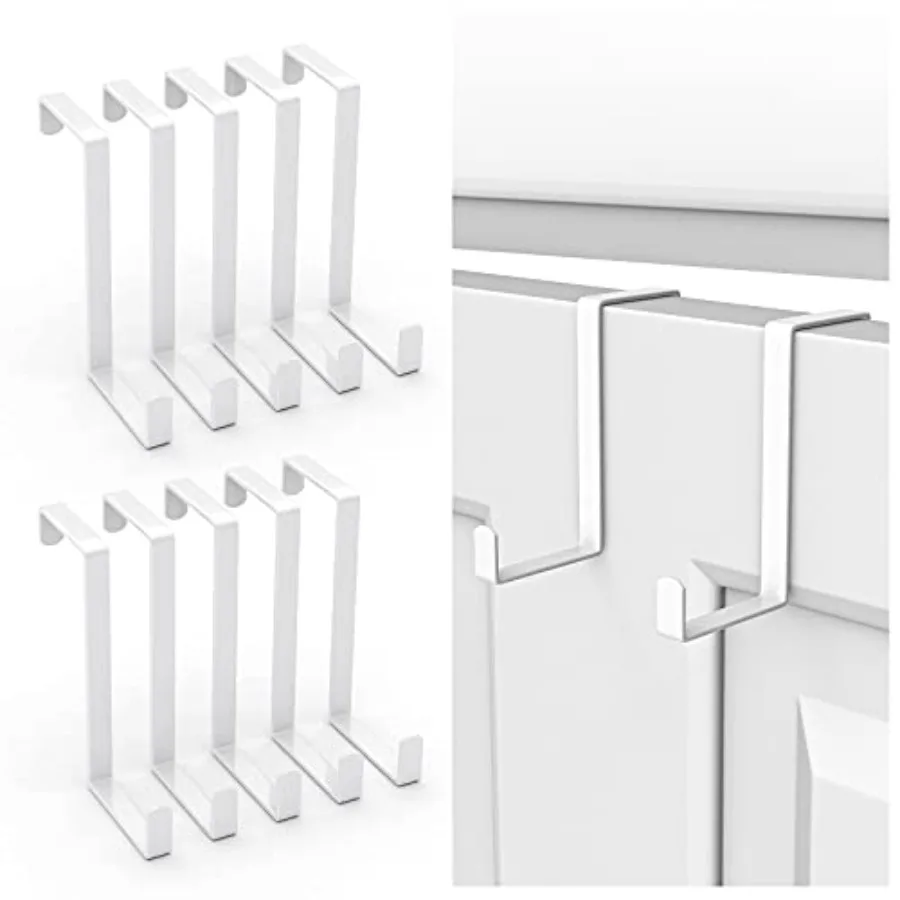 Over The Door Hooks 10 Pack, Z-Shaped Door Hanger Hook Fits The 1 3/8