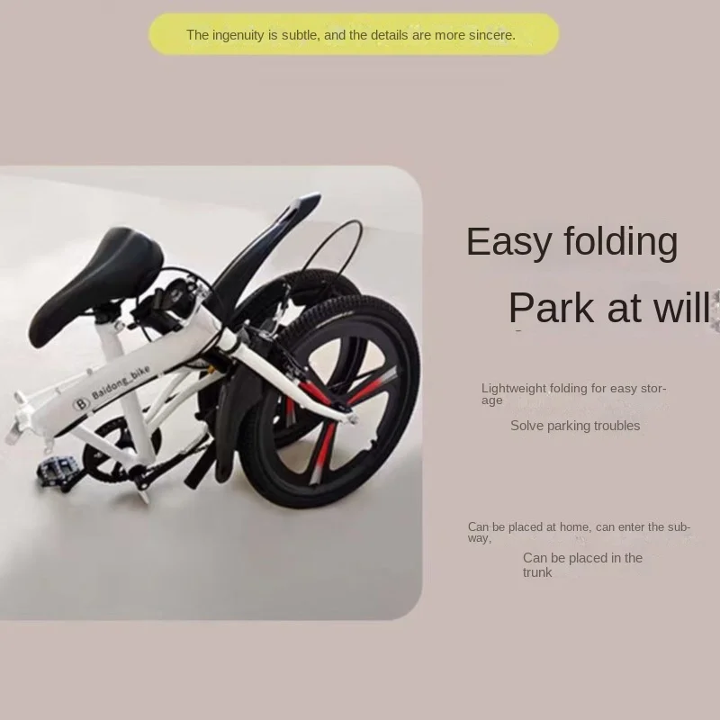 SKIG Folding Bicycle 20 Inch Variable Speed Bicycle Folding Bicycle Magnesium Alloy Integrated Wheel Bicycle Bicycle Camping