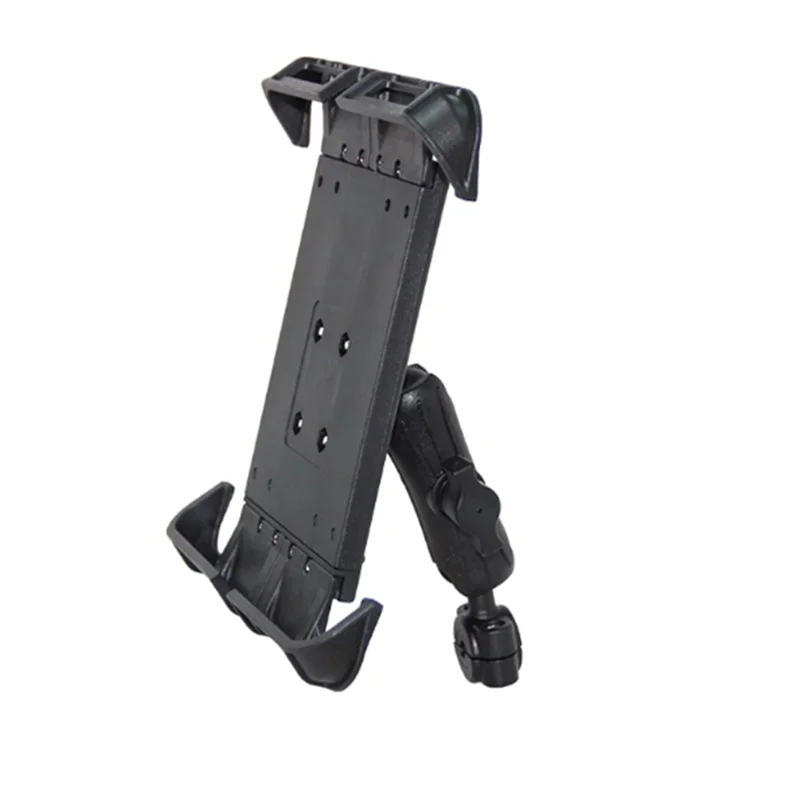 1 Inch Ball Tubular Guide Rail Base Tablet Holder Spring Loaded Holder With Double Socket Arm for Motorcycle Handlebar mount