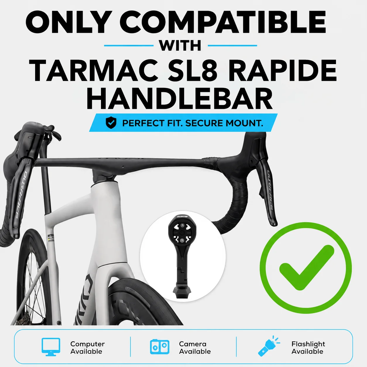 ULLICYC Für SL8 Rapide Integrierte Lenkercomputerhalterung Kompatibel mit Gopro/GPS/Garmin/Bryton/Wahoo Aluminiumlegierung – Detail 5