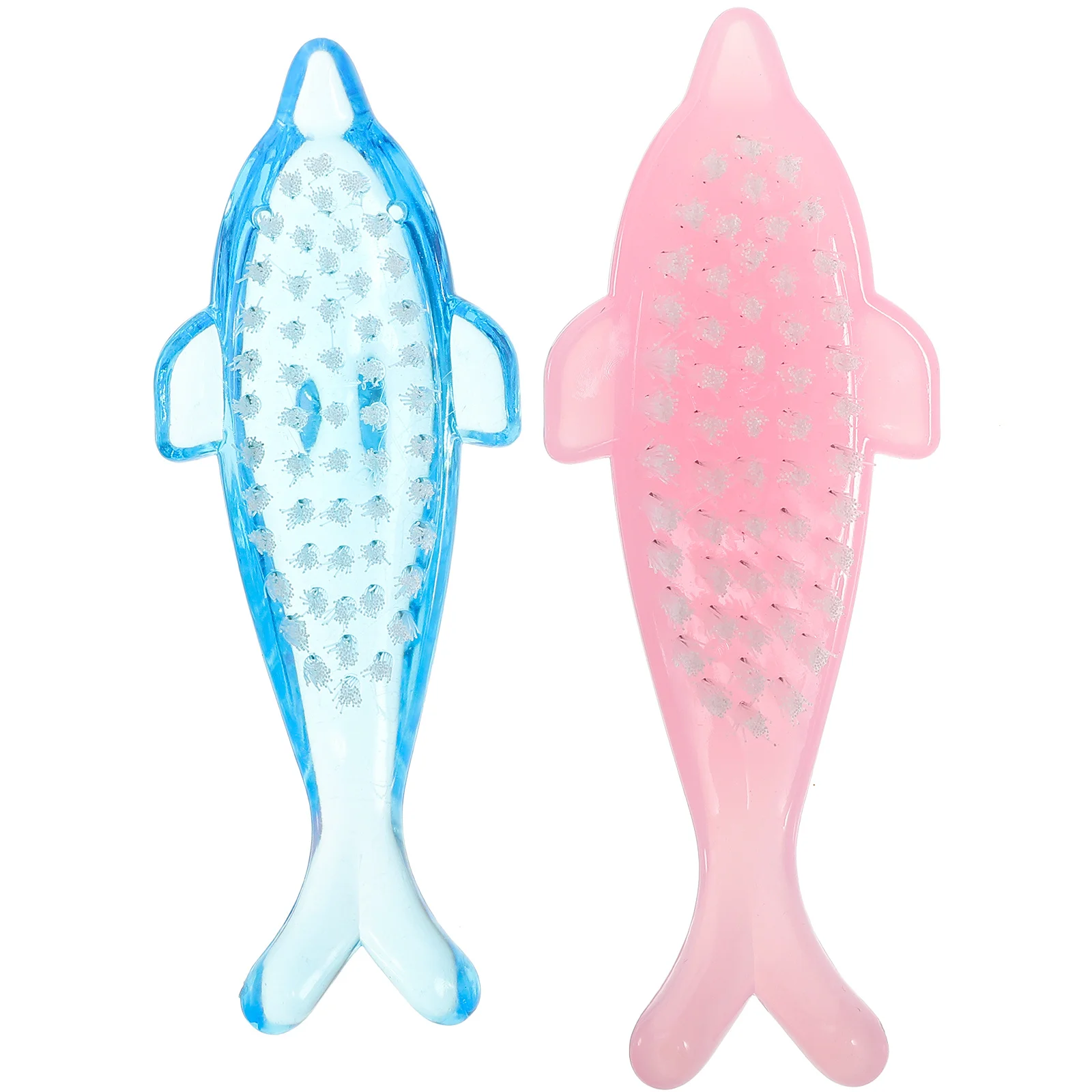 Brosse de nettoyage des ongles en forme de dauphin, poignée pratique, poils souples, outil de nettoyage des ongles, manucure multifonctionnelle, 4 pièces