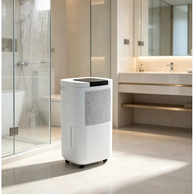 Portable Dehumidifier With Universal Wheels, Intelligent Touch Panel Home Air Dryer for Basement Bathroom Bedroom